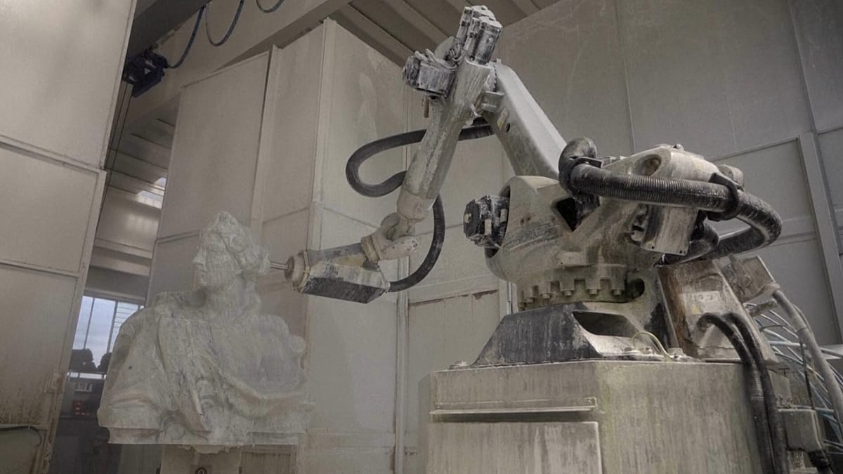 AI robots carve Carrara marble, redefining sculpture and art