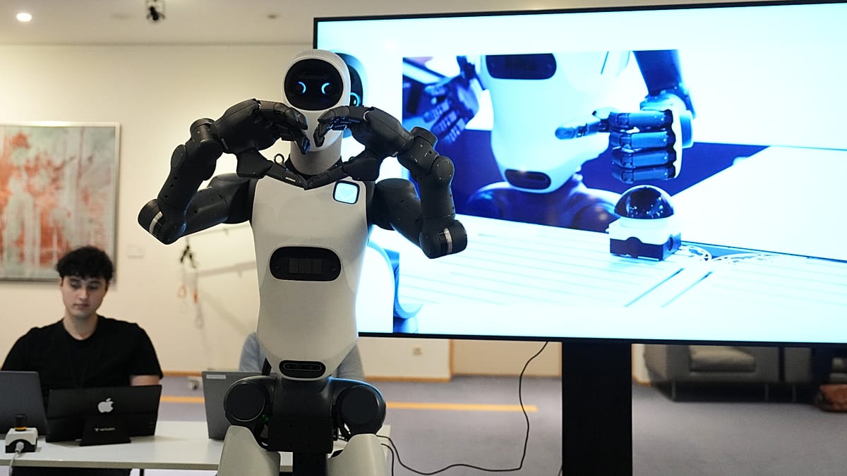 AI robots demo delivery, factory and household tasks at EU Parliament