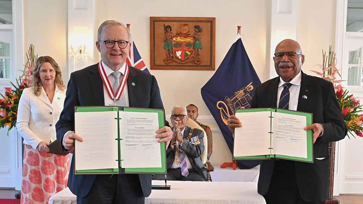 Australia and Fiji Sign Mutual Defence Pact Amid China's Pacific Missile Test