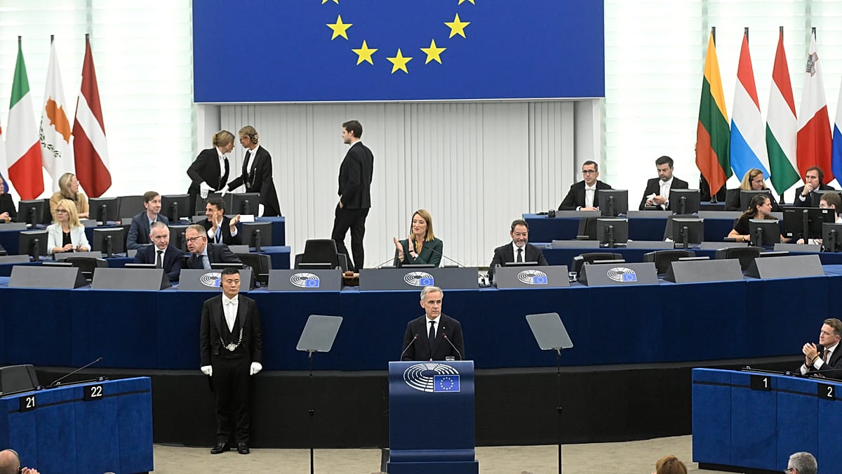 Carney's EU Parliament address wins applause for closer Canada-EU ties