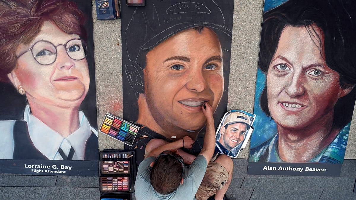 Chalk artists honour Flight 93 victims at Shanksville memorial