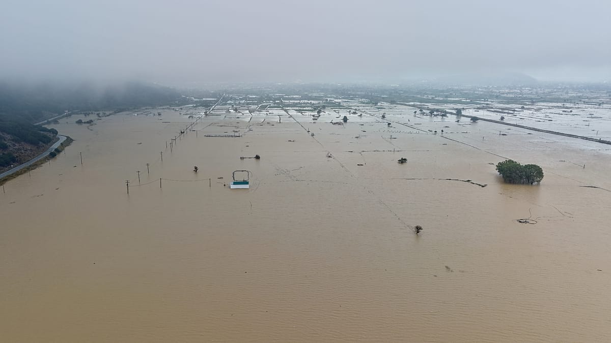 Crete's Lasithi Plateau deluged by 440mm of rain in two days