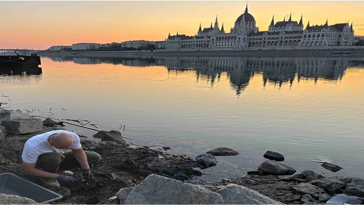 Danube's low waters reveal two Wehrmacht soldiers, one from Waffen-SS