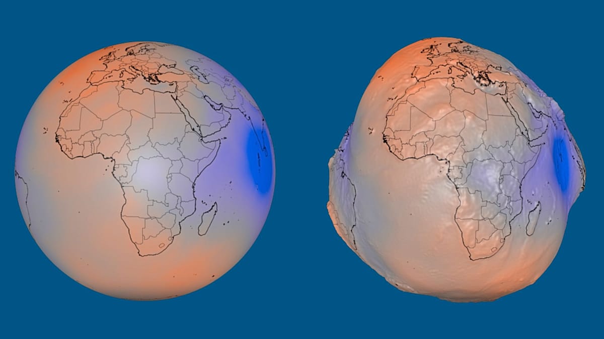 Earth's true shape revealed: NASA's geoid map shows a lumpy planet