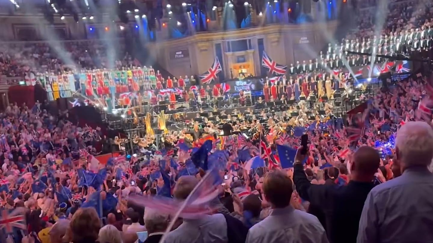 EU flags dominate Last Night of the Proms a decade after Brexit vote