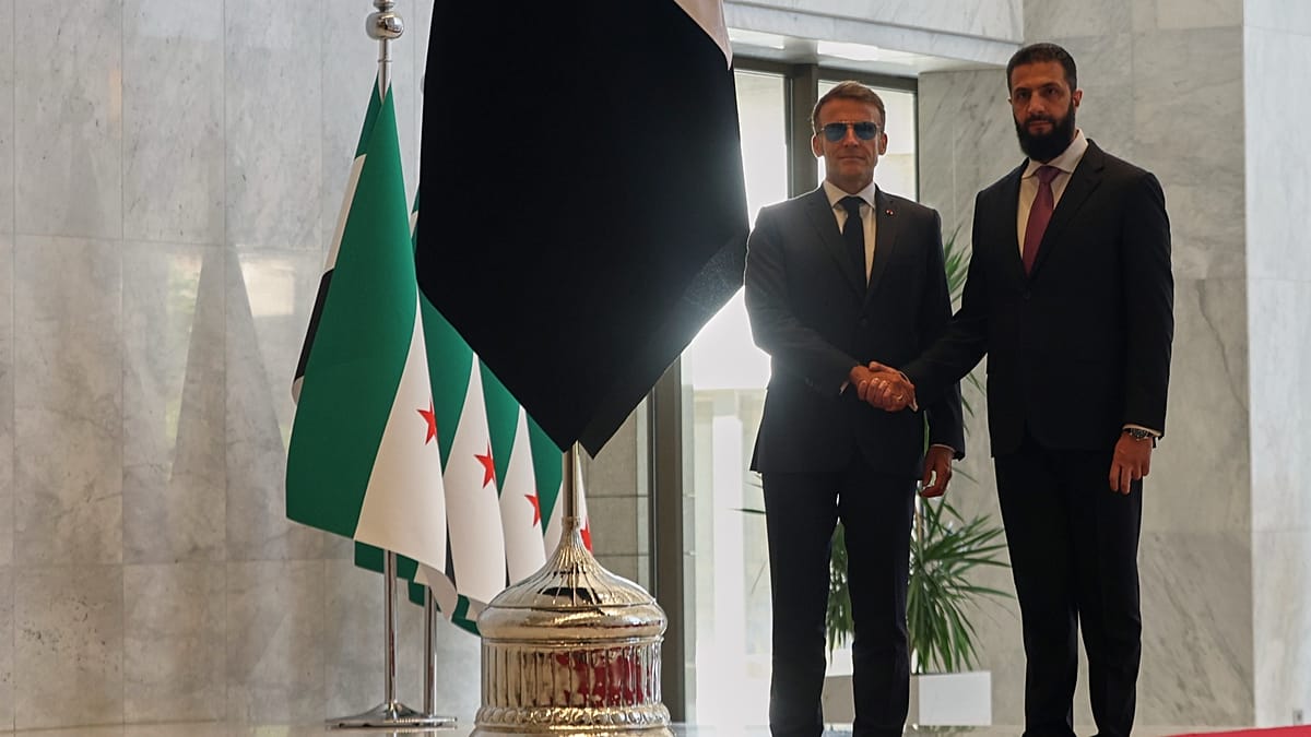 Explosions in Damascus as Macron Meets Syrian President al-Sharaa