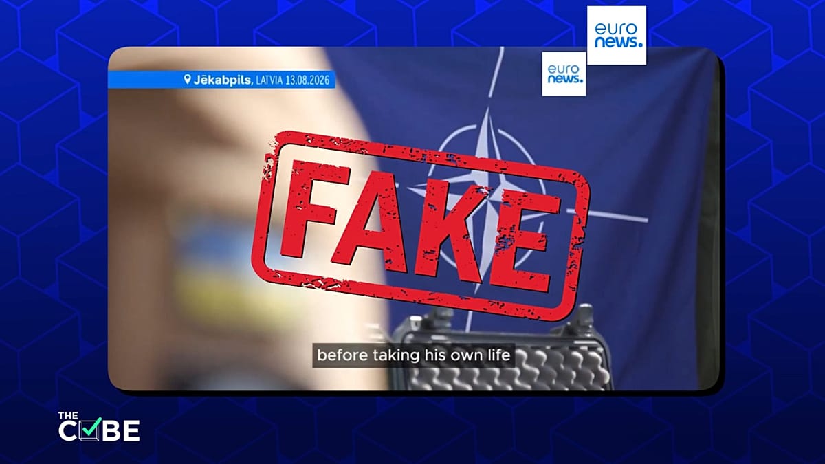 Fake Euronews video falsely claims Ukrainian soldier killed NATO troops in Latvia