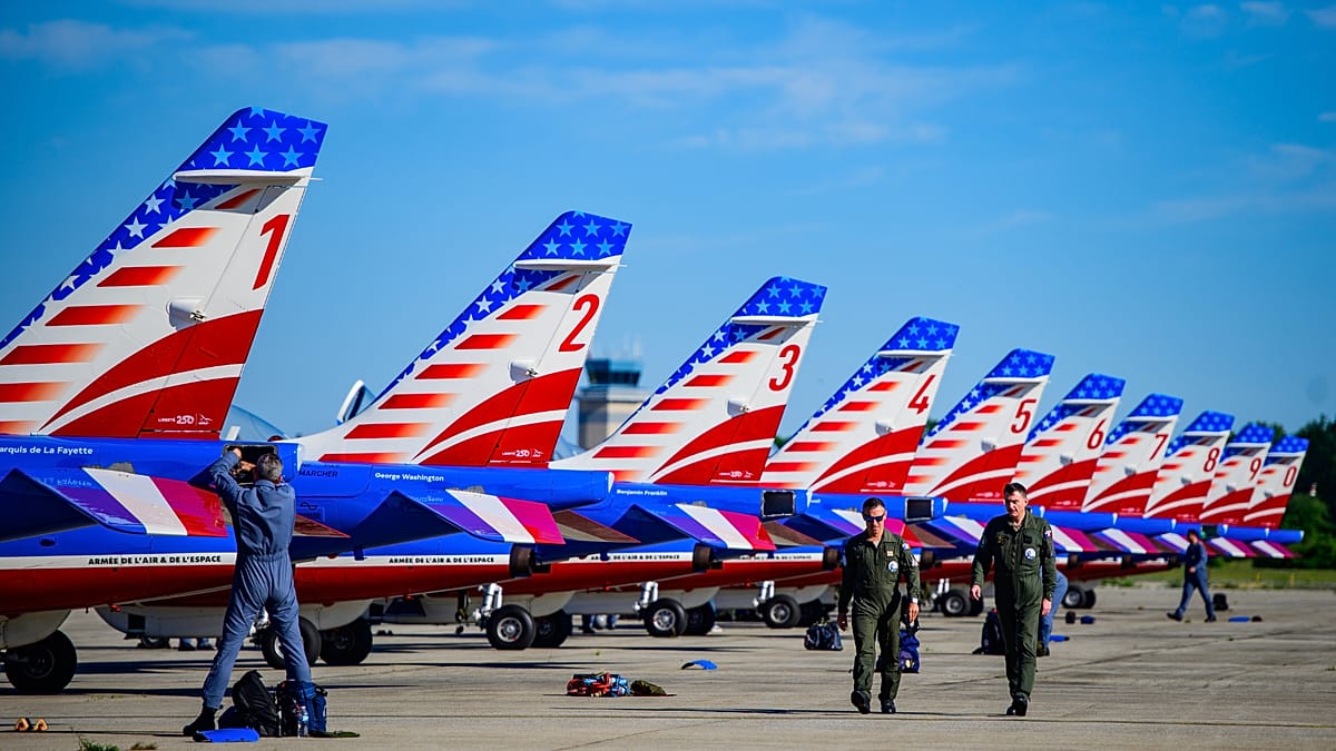 French Aerobatic Team Marks US Anniversary with New York Flypast