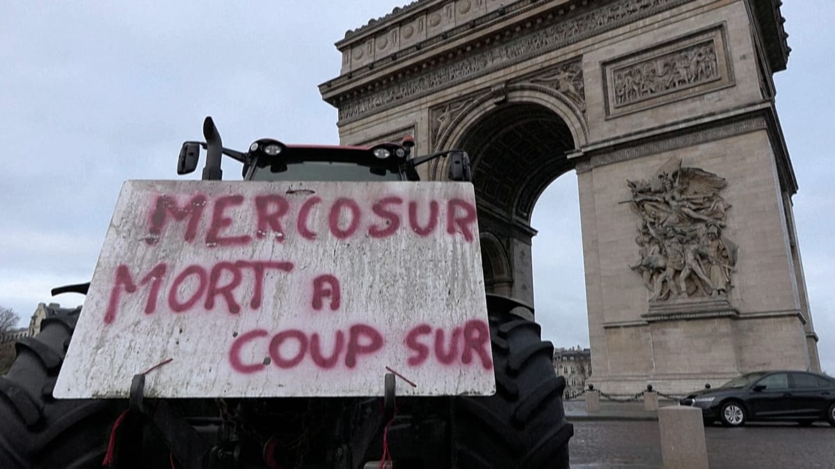 French farmers drive tractors into Paris to protest EU-Mercosur trade deal