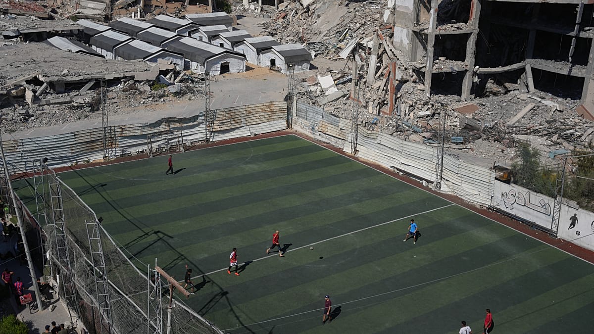 Gaza amputee footballers recreate World Cup final in war-damaged stadium