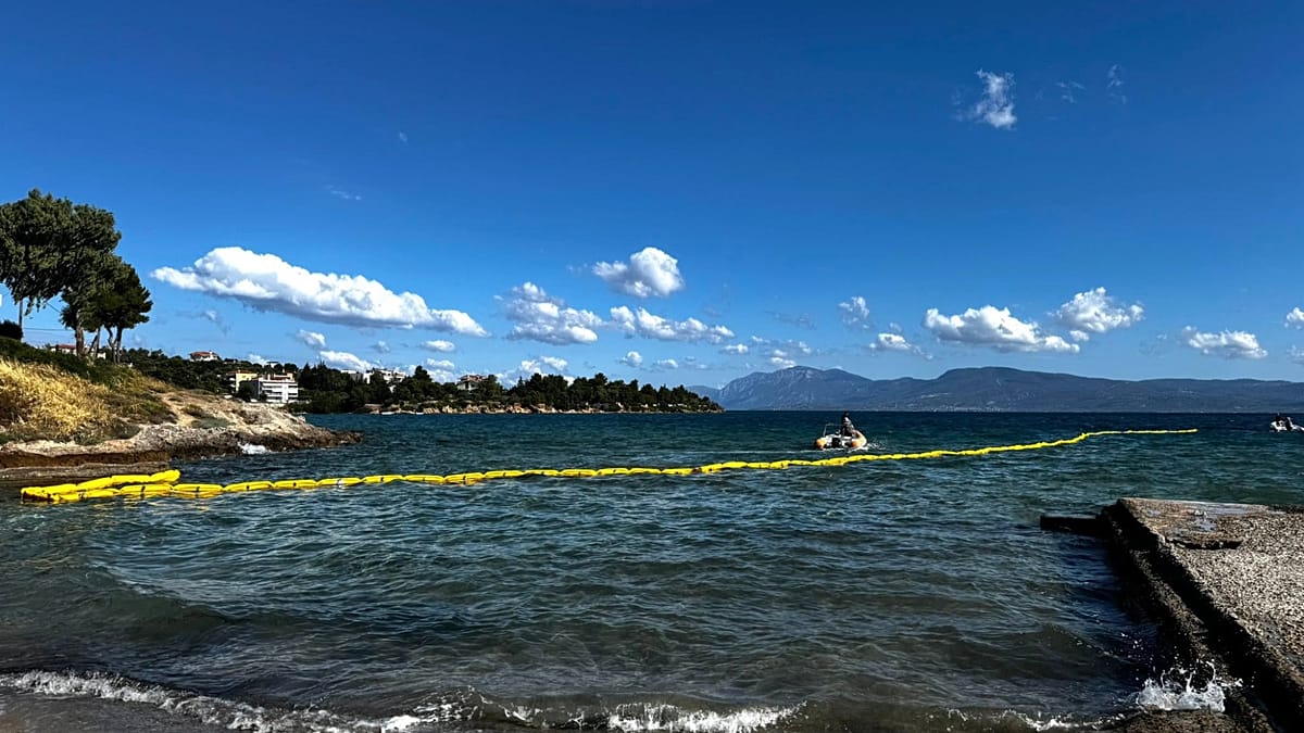 Greece Deploys Floating Barriers to Protect Beaches from Jellyfish and Pufferfish