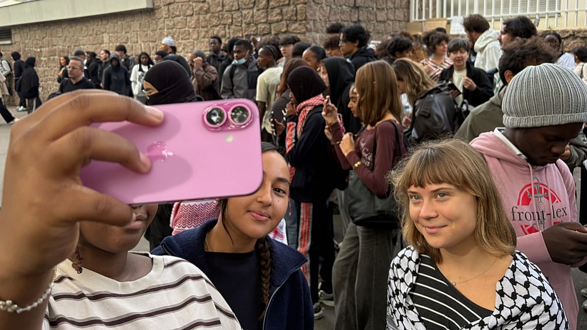 Greta Thunberg joins French students in protests over school conditions