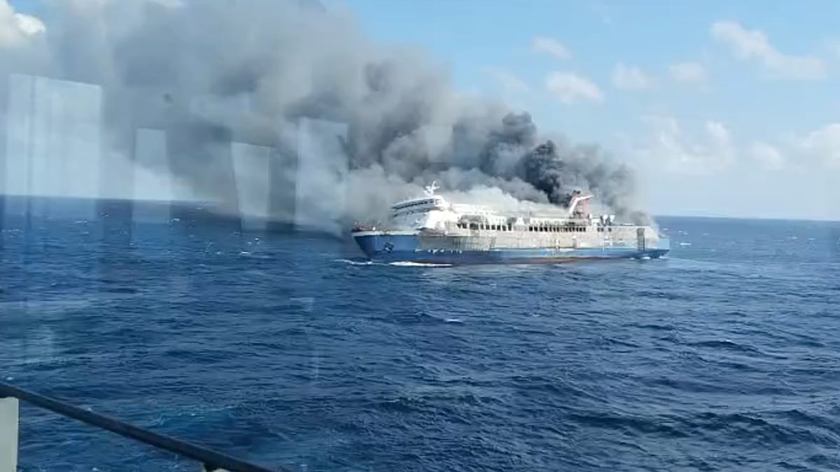 Indonesian ferry fire leaves five dead and dozens missing