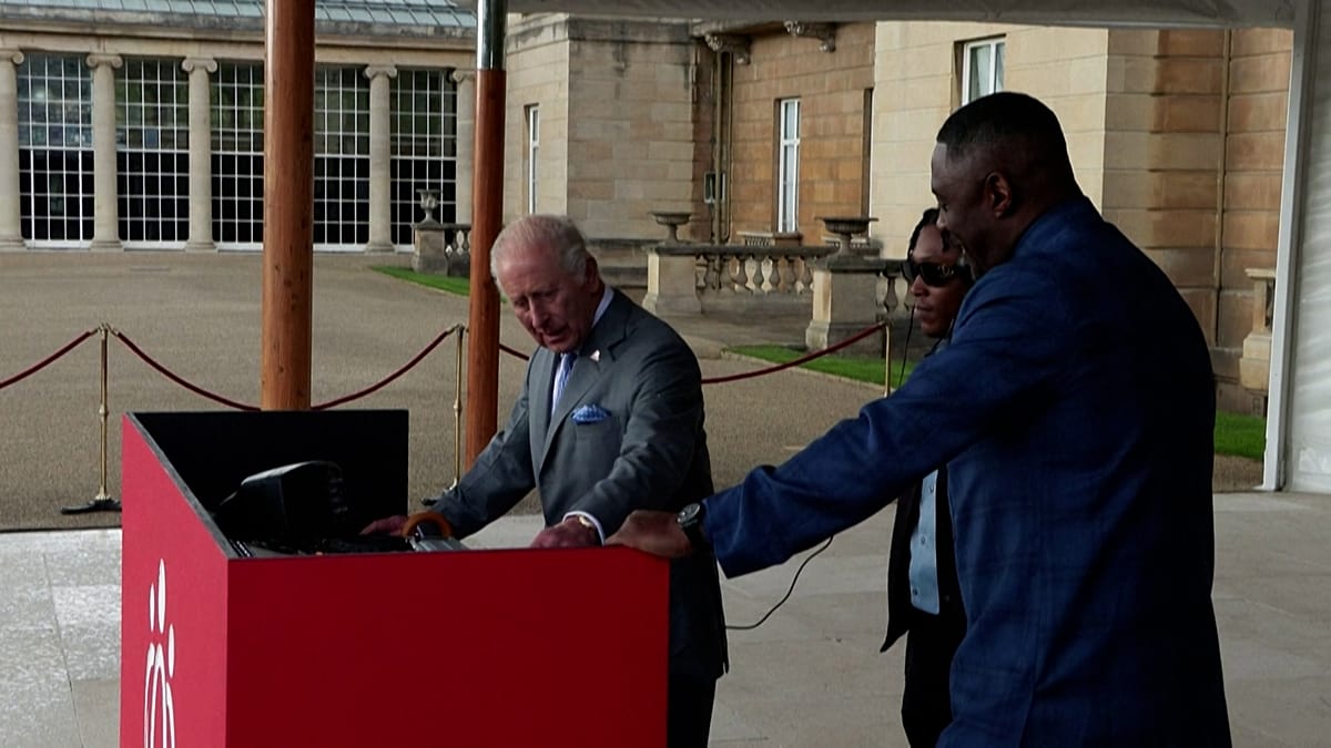 King Charles and Idris Elba Share Turntables at Buckingham Palace Garden Party