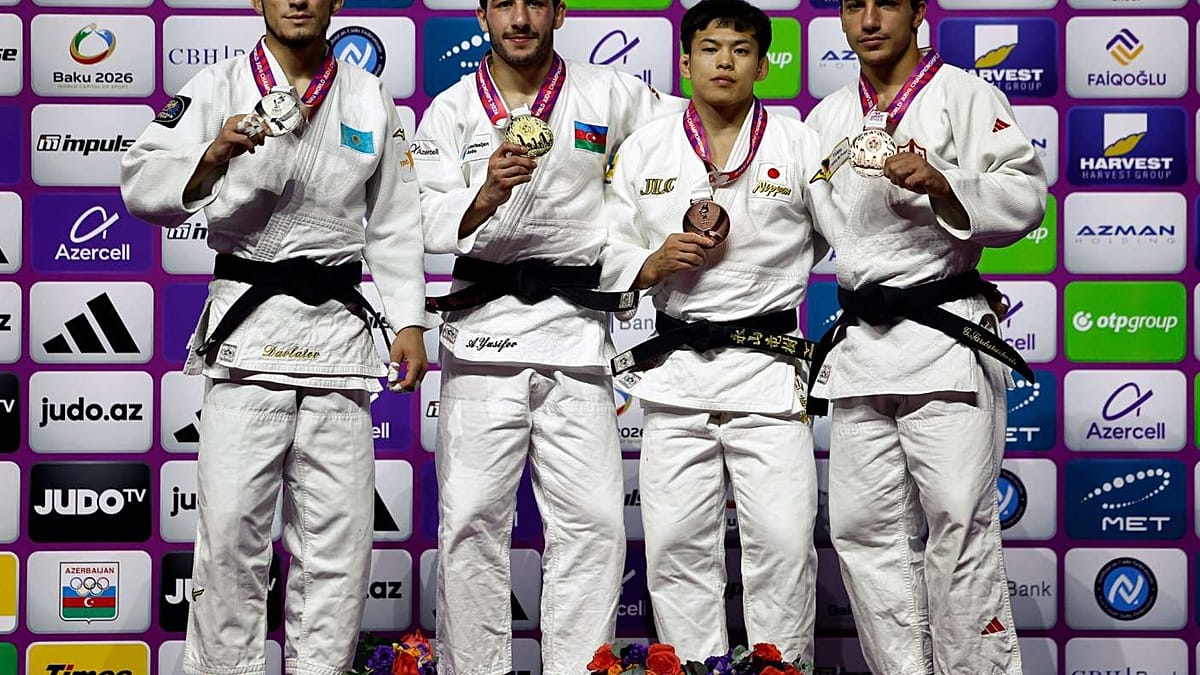 Koga and Yusifov claim gold on opening day at Baku judo worlds
