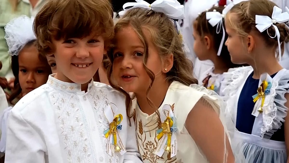 Kyiv's first school bell rings under threat of Russian strikes