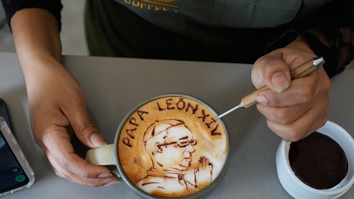 Lima café crafts Pope Leo XIV latte art ahead of Latin America tour