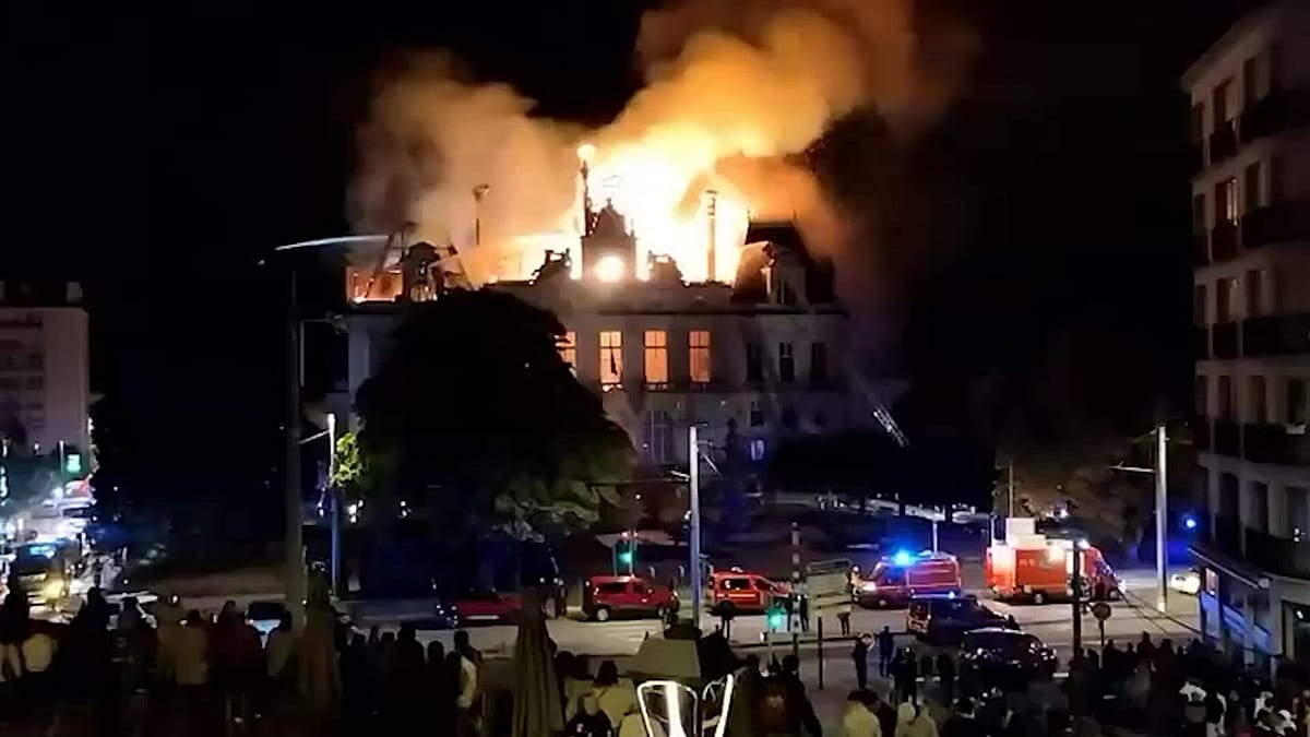 Limoges town hall gutted by fire as French cost-of-living protests turn violent