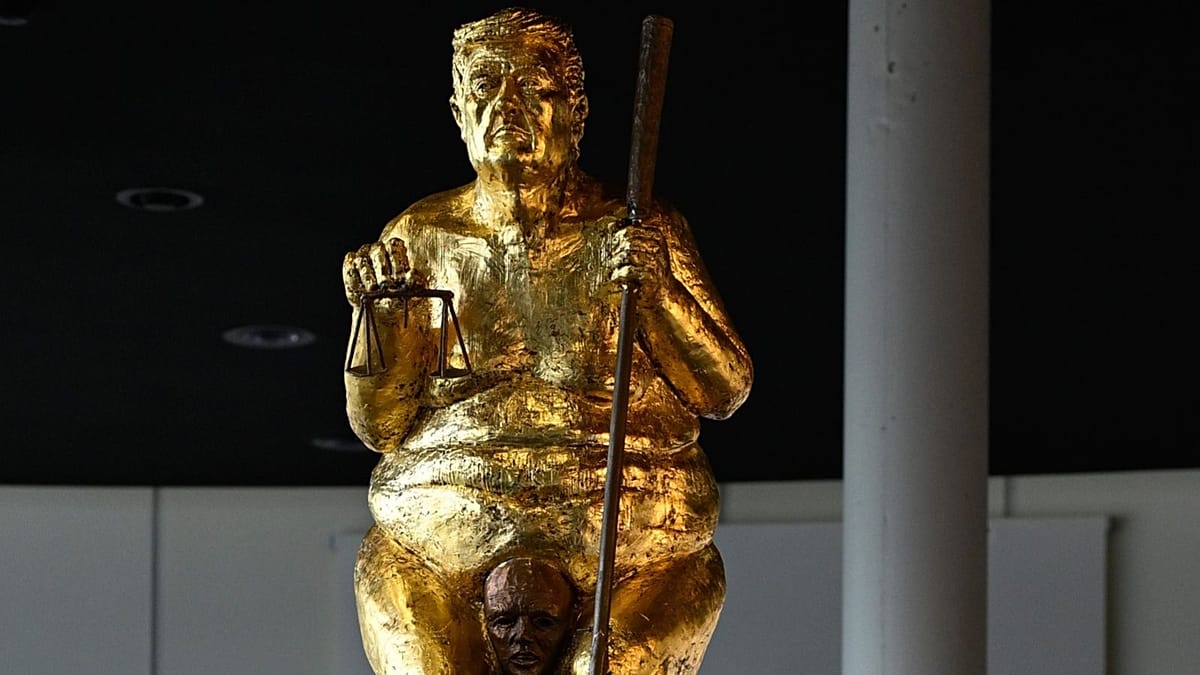 Naked Trump statue 'The Orange Plague' provokes debate at European Parliament