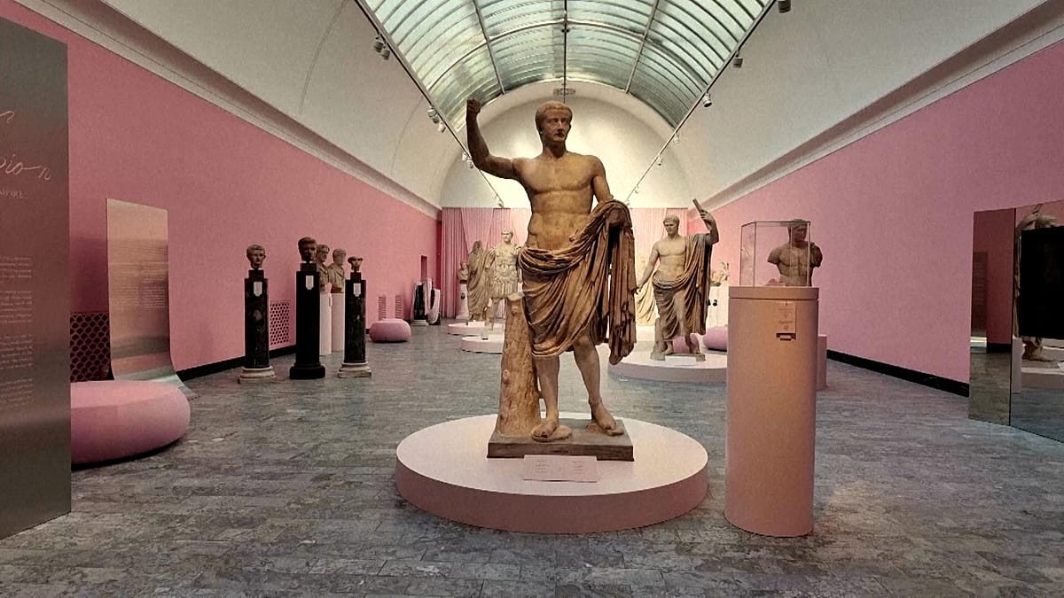 Pink togas and power: Copenhagen show decodes Roman fashion