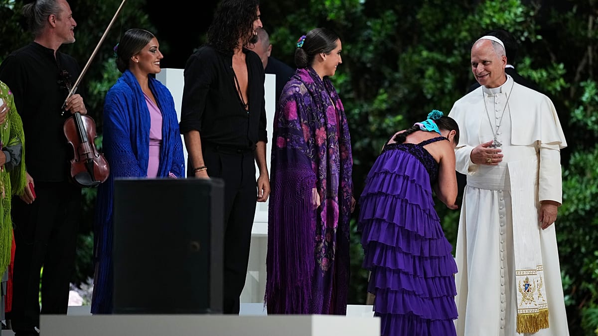 Pope Leo XIV Meets Antonio Banderas at Madrid Flamenco Event