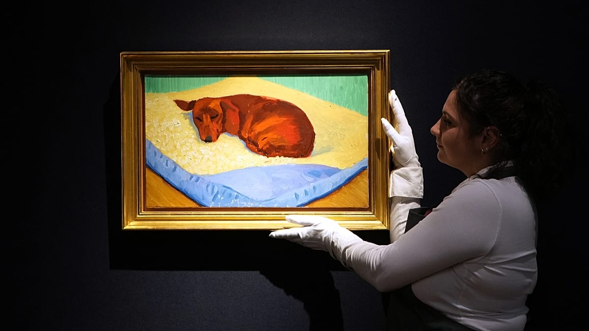Rare Kandinsky and Hockney's dog portrait lead London auction