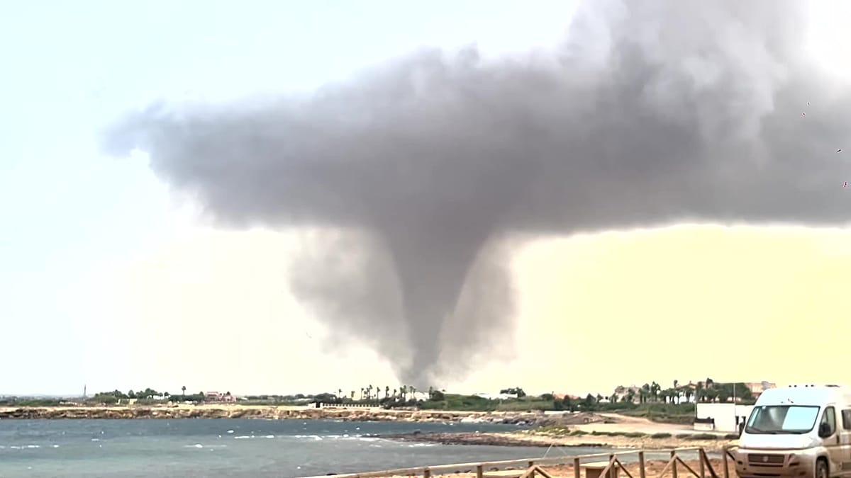 Rare twin waterspout hits western Sicily, injuring two and damaging schools
