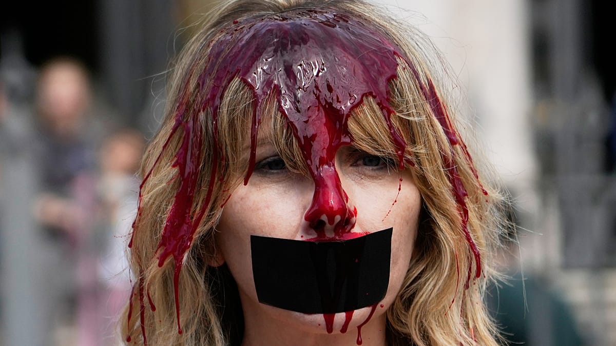 Red Paint Protest Targets Bullfighting Ahead of Pamplona's San Fermín