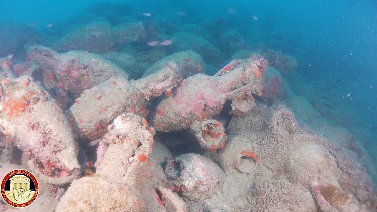 Roman-era shipwreck with hundreds of amphorae found off Sicily's coast