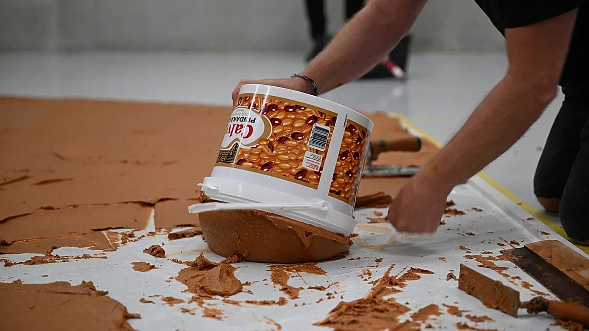 Rotterdam Museum Spreads 360kg of Peanut Butter on Floor to Honor Dutch Artist Wim T. Schippers