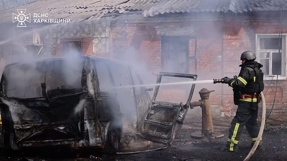 Russian Drone Barrage Hits Kharkiv Residential Area as Attacks Intensify