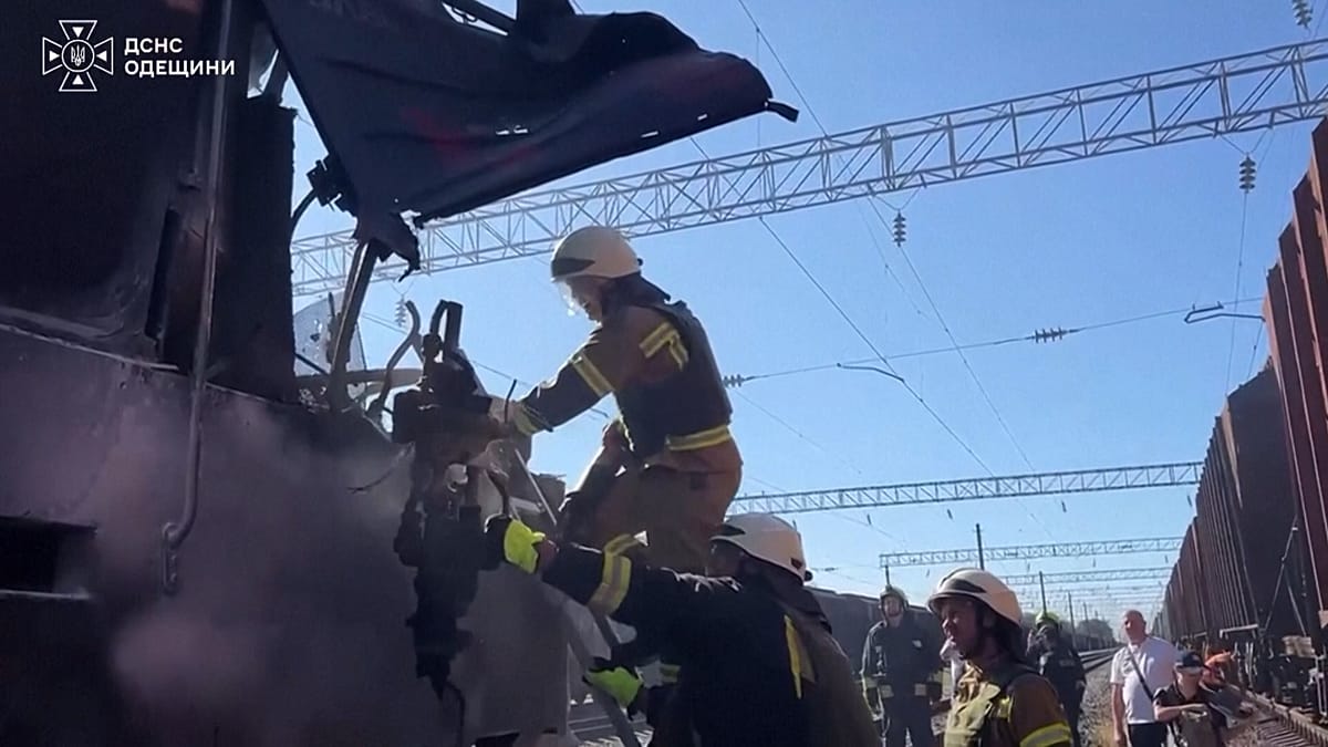 Russian drone kills two crew members on passenger train in Odesa region