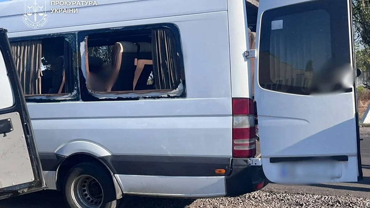 Russian drone strike kills five on civilian bus in southern Ukraine