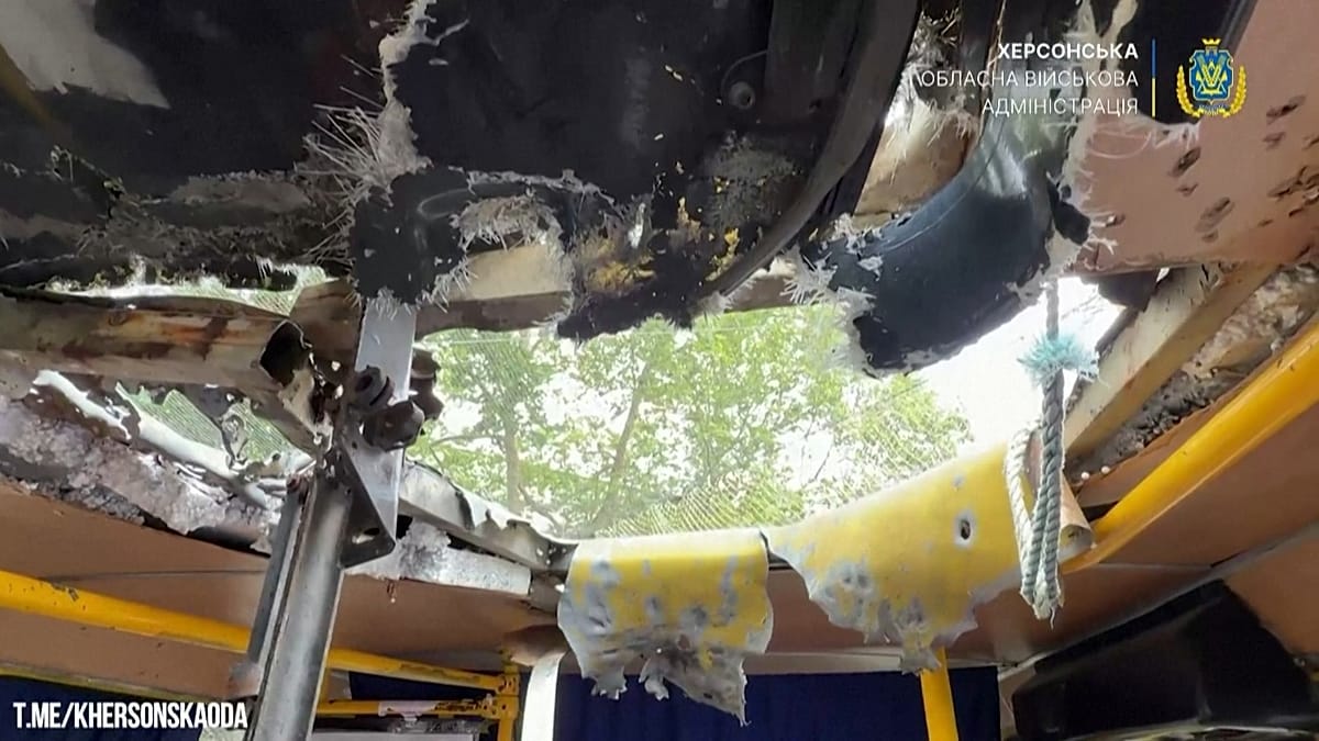 Russian drone strike on Kherson minibus kills four, Ukraine says