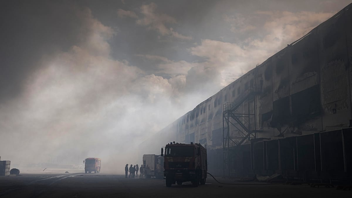 Russian drone strikes ignite fires across Ukrainian warehouses