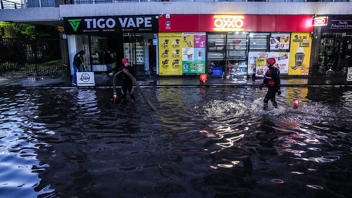 Santiago battered by hail and floods as red alert declared