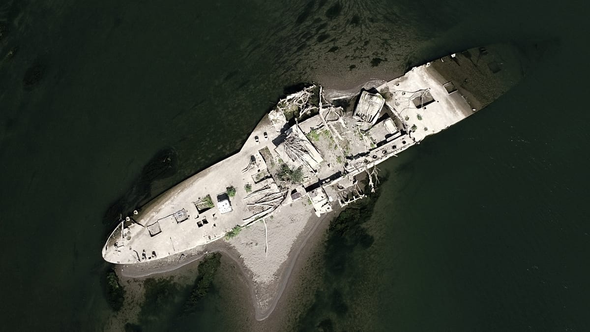 Serbia's drought exposes WWII-era tugboat in Sava River