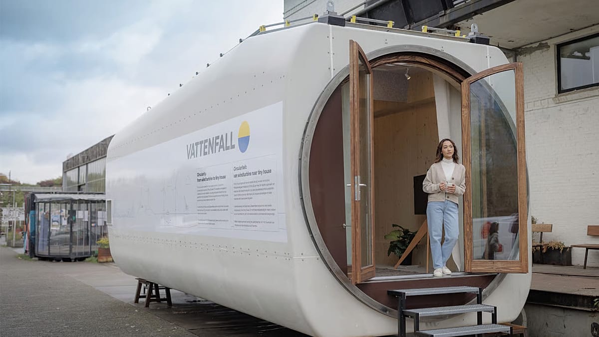 Swedish firm turns old wind turbines into tiny homes and skis