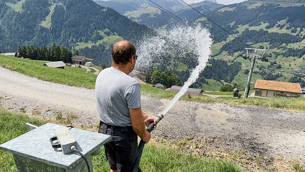 Swiss ski resorts repurpose snowmaking pipes to fight wildfires