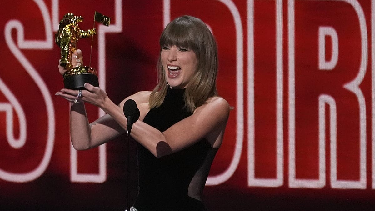 Taylor Swift sets MTV VMA record as Madonna and Nirvana shine