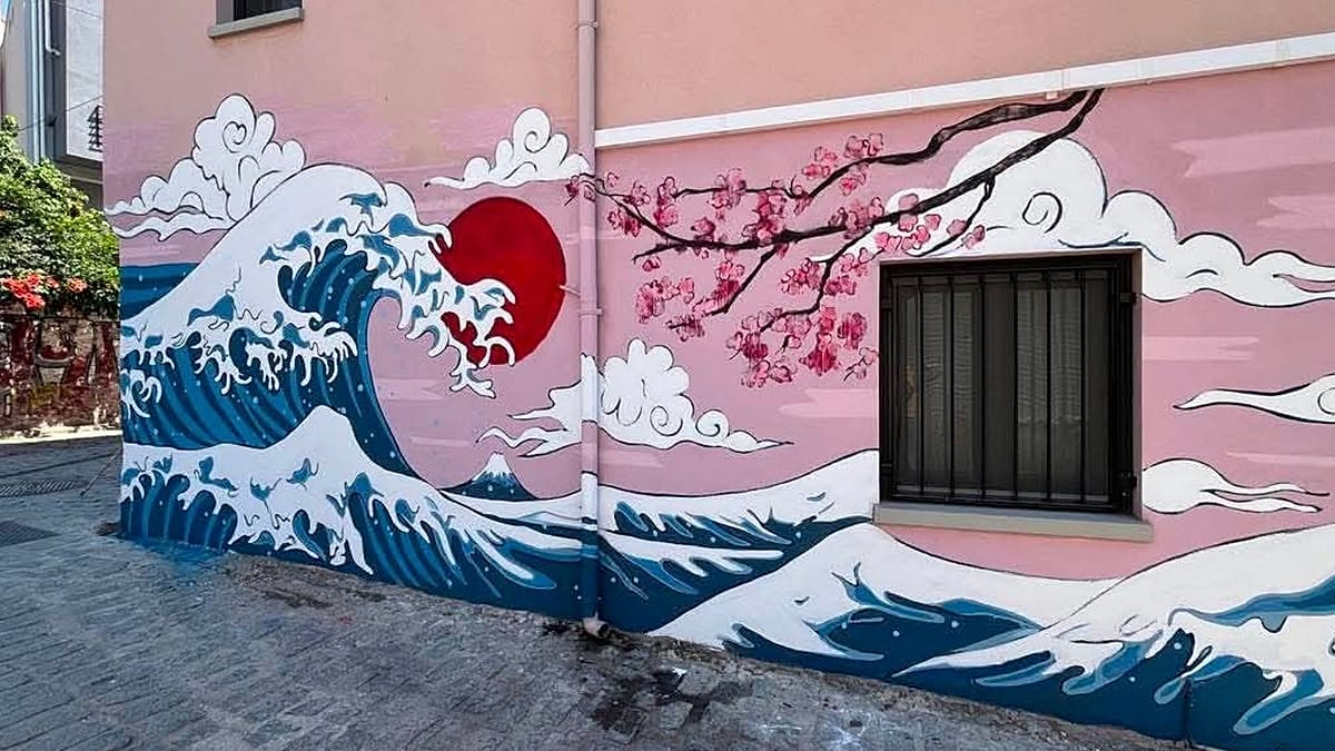 Thessaloniki's Upper Town turns graffiti targets into open-air murals