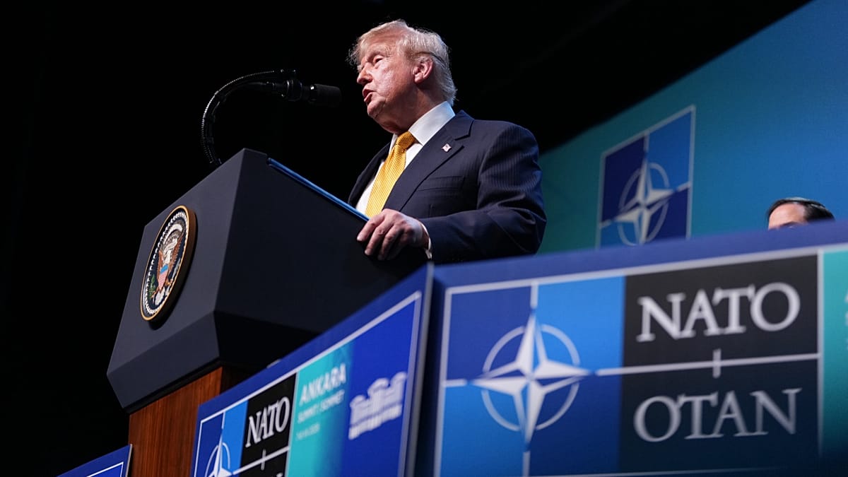 Trump Strikes Conciliatory Tone at NATO Summit After Early Tensions