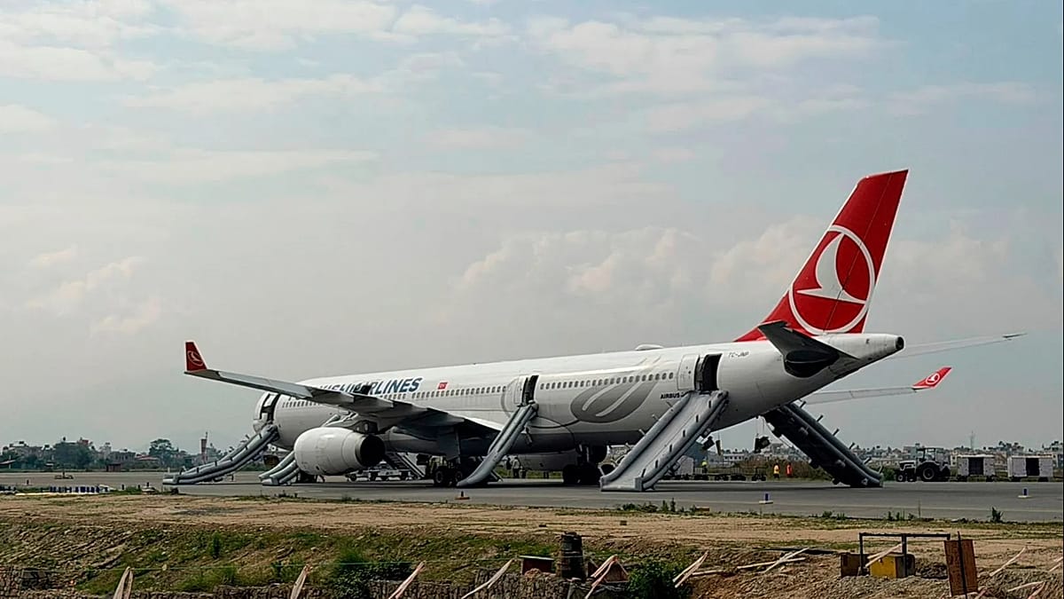 Turkish Airlines Flight Evacuated After Landing Gear Fire in Kathmandu